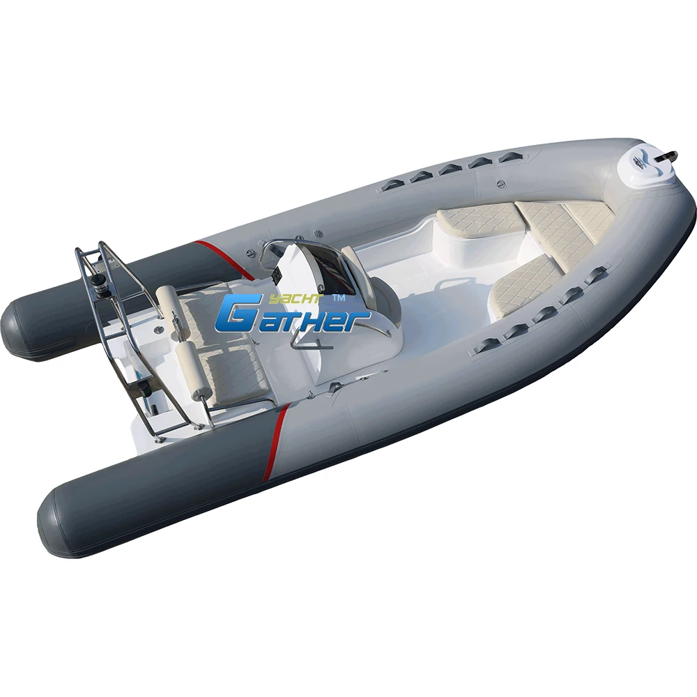 rib520 E 1.2mm pvc inflatable fiberglass boat rib boat for sale with centre console, stainless steel roll bar and skiing loop