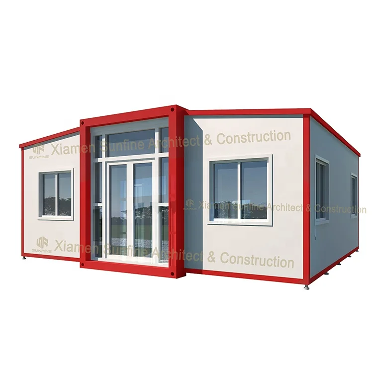 China 2 bedroom prefab shipping self contained buildings container house on wheels mini house modular store