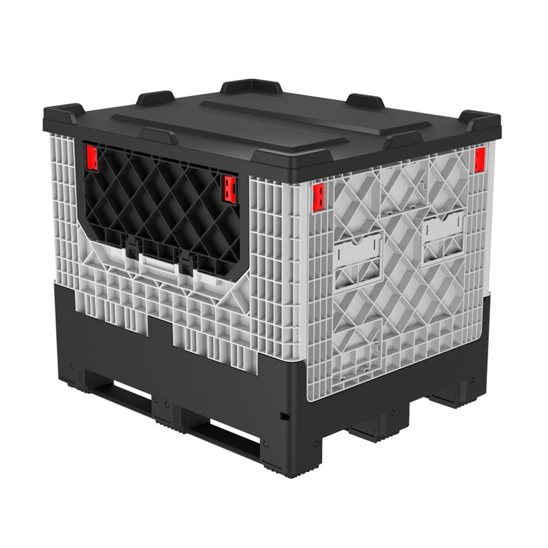 pp Material All Sizes Warehouse Storage and Moving Collapsible Pallet Tote Bin with Casters