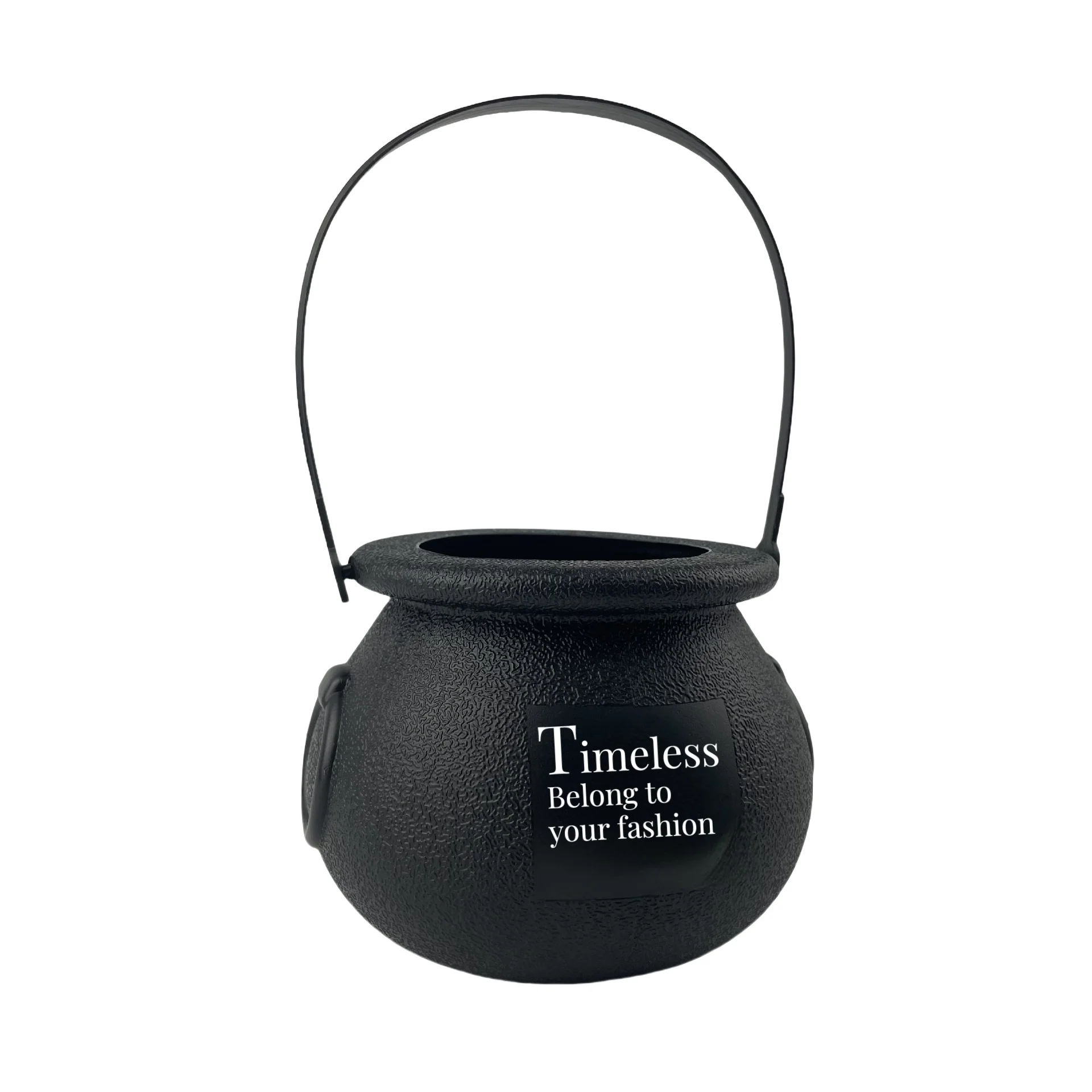 2024 Cheap Halloween Candy Pot PVC Halloween Plastic Witch Black Witch Cauldron