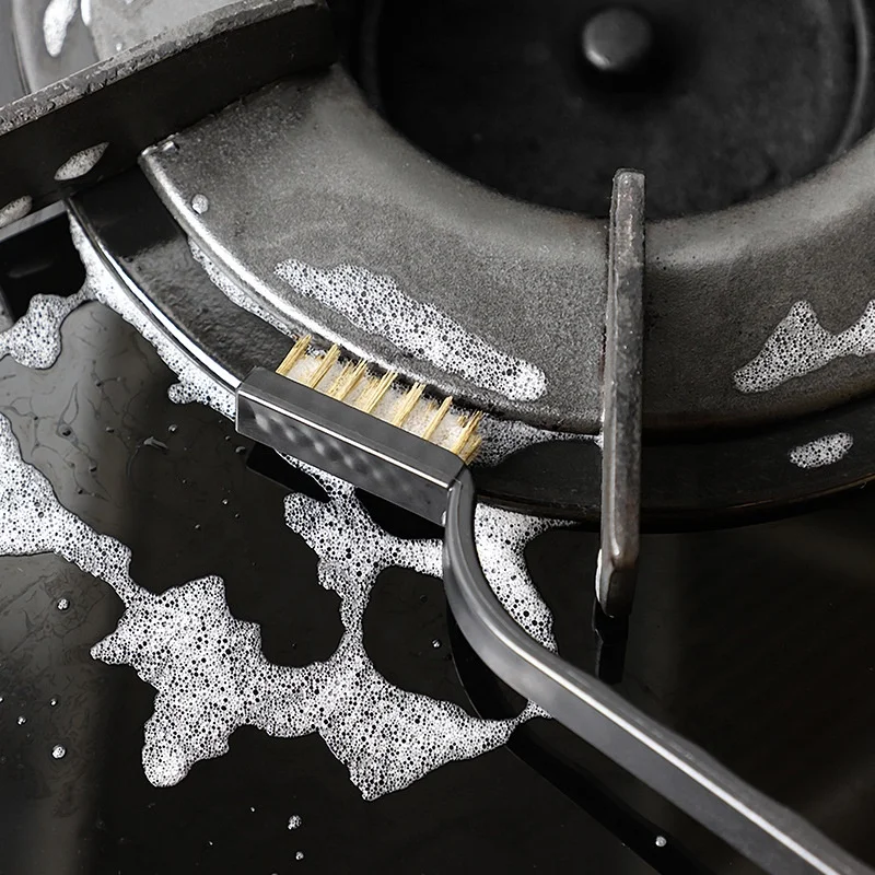 Gas Stove Cleaning Brush Kitchen Mini Cleaning Brush 3pcs In One Set Decontamination Steel Wire Cleaning Tool Brush