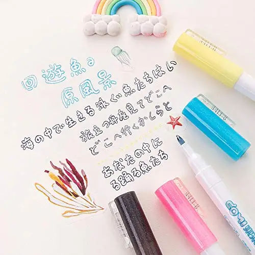 
Double Line Pen 8 Colors, Gift Card Writing Drawing Pen Double Line Contour Pen for Students Card Making,Colouring Books 