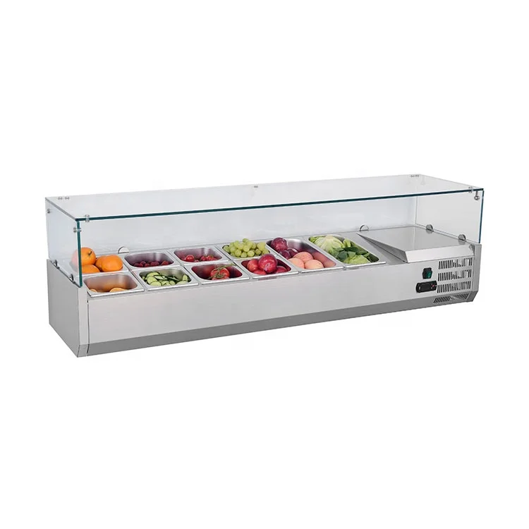 Commercial Salad Display Counter Top Refrigerator
