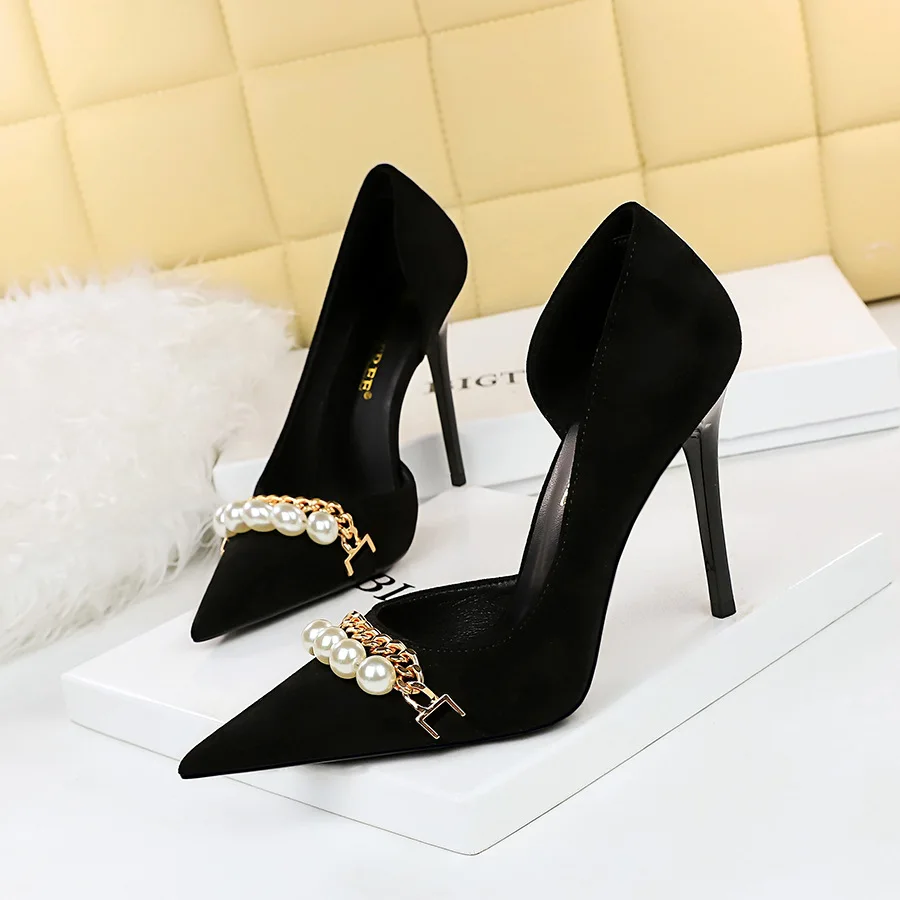 High Quality Beauty lady heels shoe Sexy woman pumps heel Pointed toe women wholesale