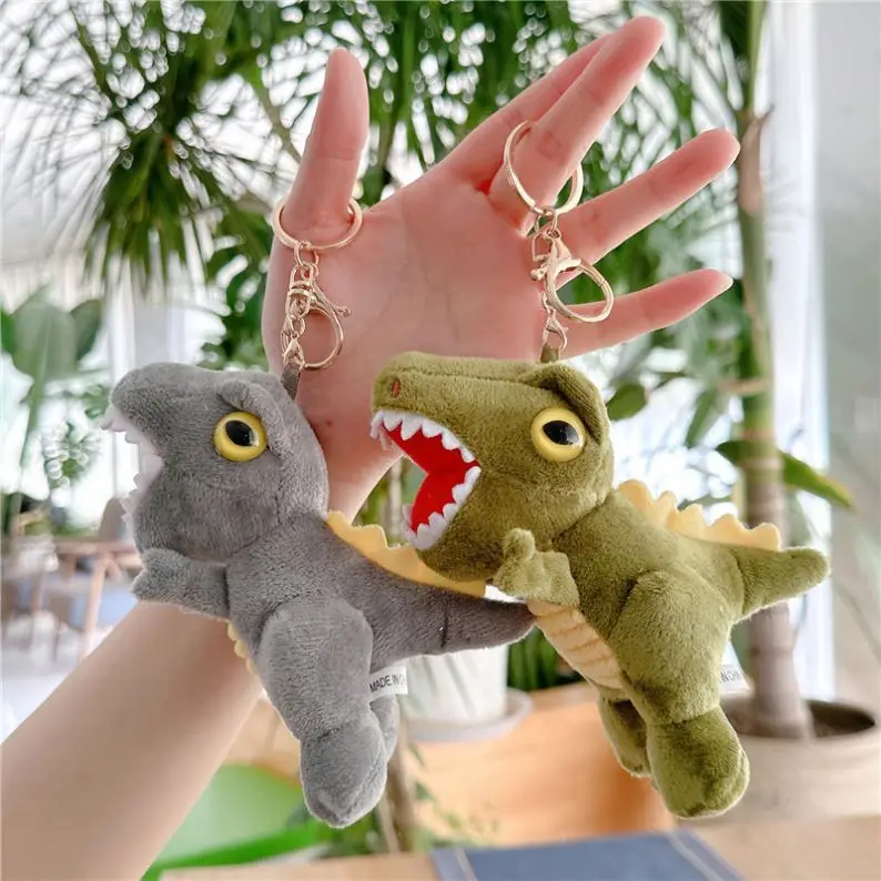 16cm animals dinosaur toy for kids schoolbag pendant cute mini dinosaur plush keychain toy Tyrannosaurus rex stuffed animals toy
