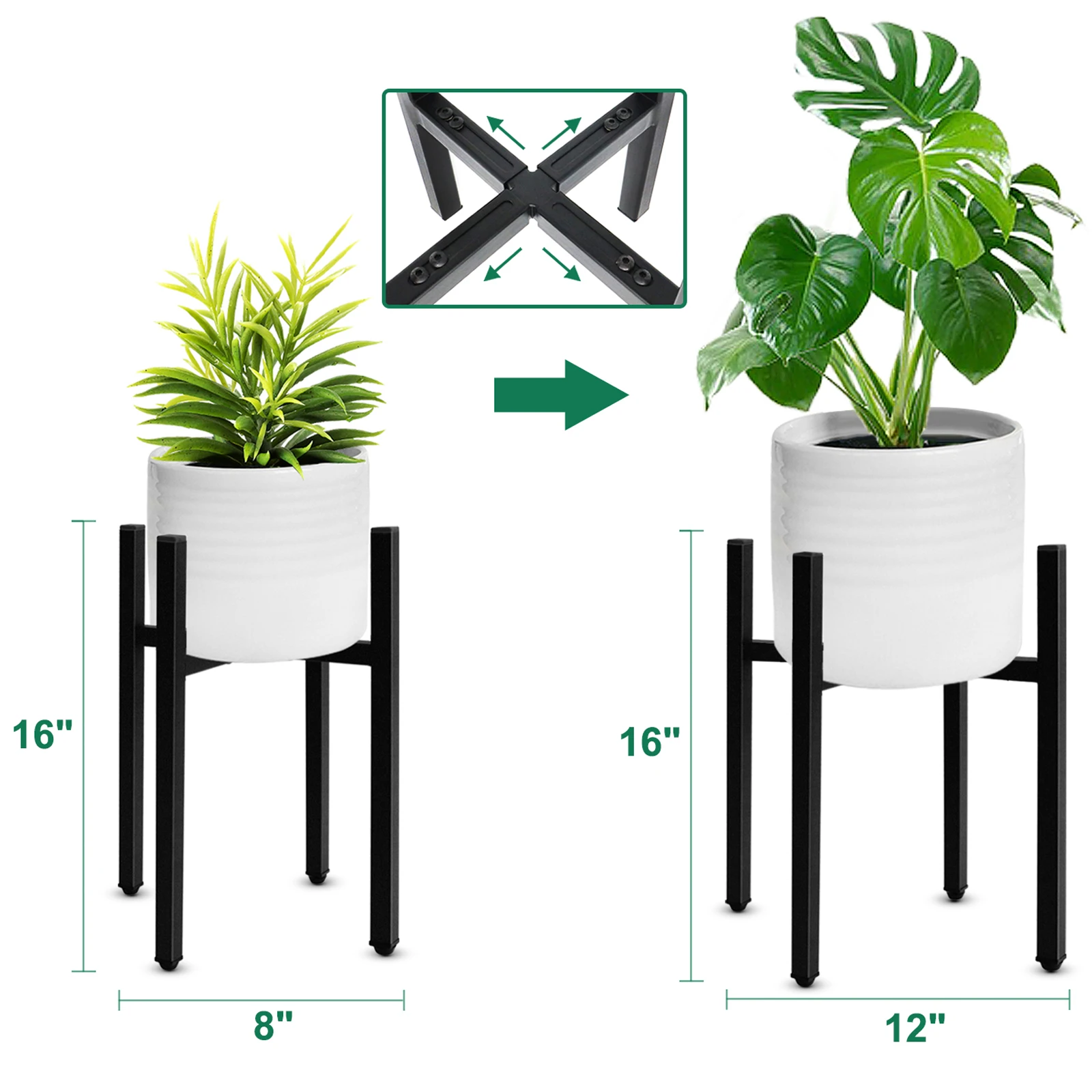 Plant Stand House Home Decor Modern Mid Century Display Holder Rack Wrought Iron Adjustable Indoor Flower Pot Metal Plant Stand