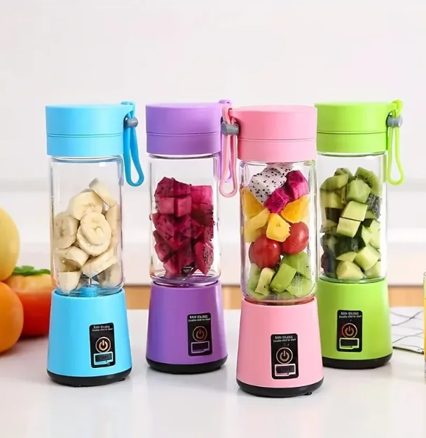 2024 New Electric Fruit Juicer Ice Smoothie 6 Blade Home USB Rechargeable Portable Blender Juicer