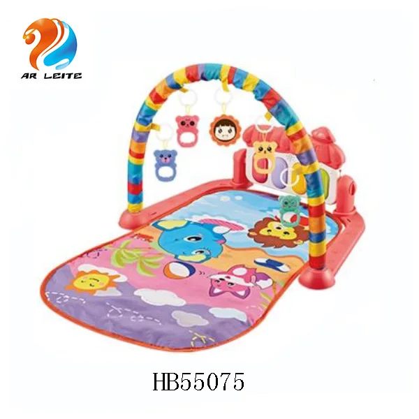 Wholesale factory price music kick n play piano game blanket baby fitness rack new born baby toys pedal piano