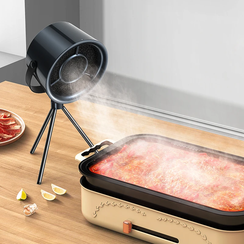 Smart Electric Kitchen Mini Range Hood Household Small Desktop Range Hood Barbecue Portable Mobile Travel Chimney