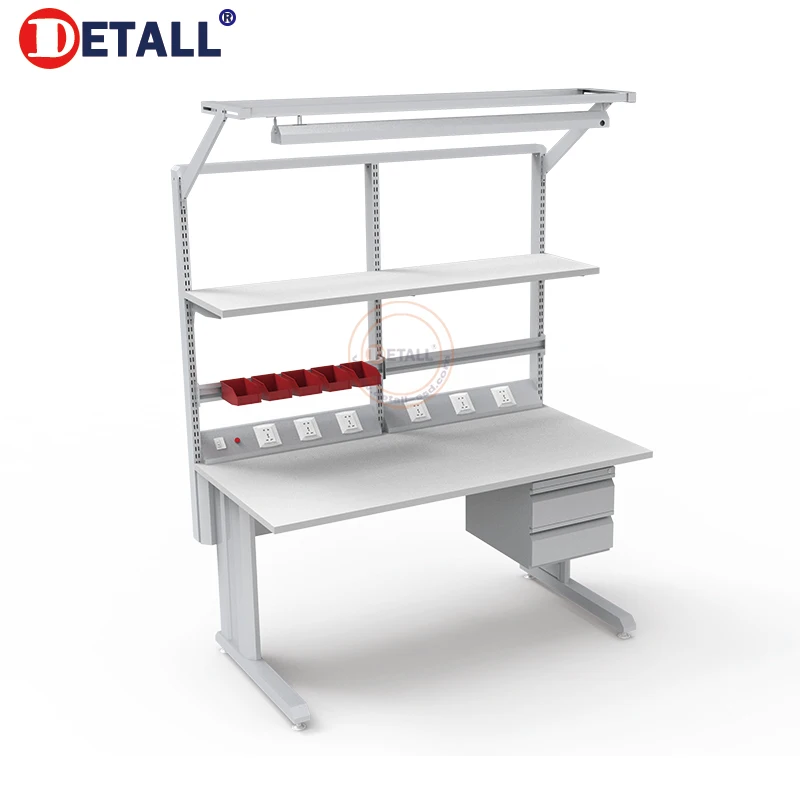 Detall portable drawer height adjustable workbench with drawers