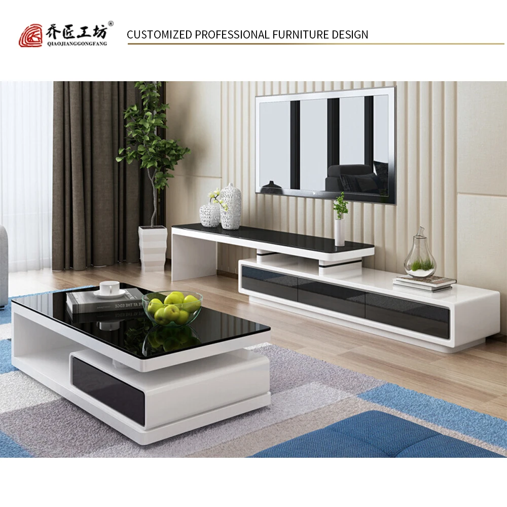 Современная мебель для гостиной черный стеклянный журнальный столик простой деревянный журнальный столик