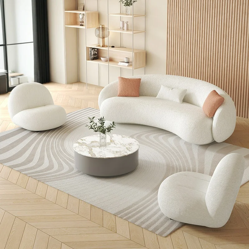 Home 2 seater white sofa set modern designs luxury velvet curved sofa living room furniture