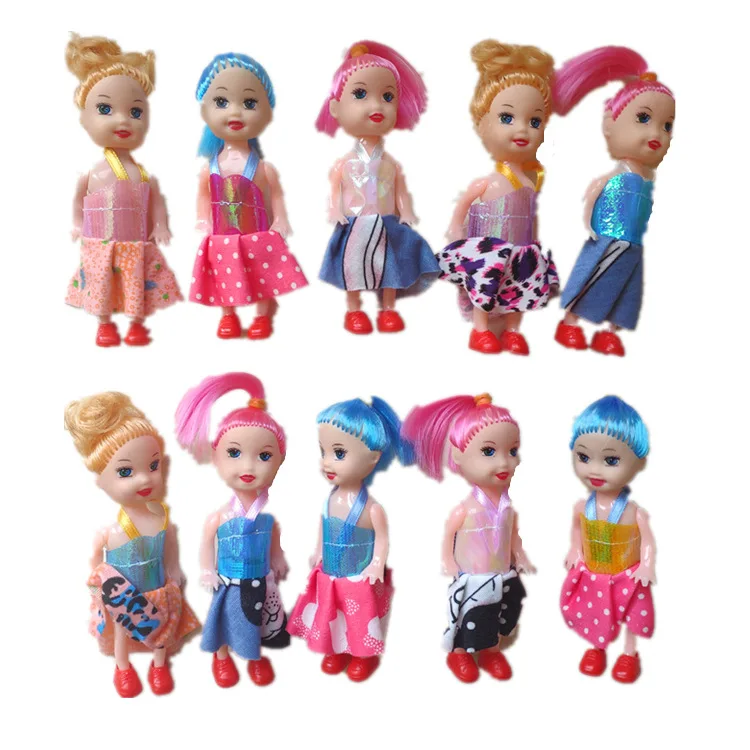 Factory Wholesale Cheap Price 10cm Cute Doll  Girl with Dress Doll For Girls Gifts Doll Accessories