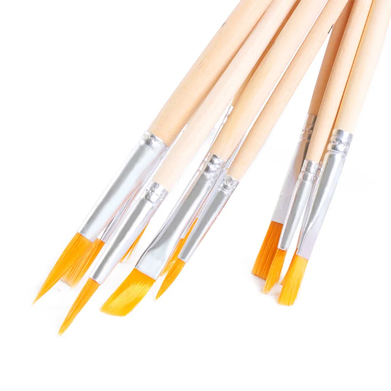 Factory Supply Paint Brush Set With Wooden Palette 12pcs of High Quality Brushes Use with Acrylic Oil and Watercolour Painting