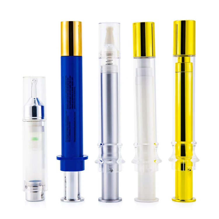 High end skincare product packaging PETG eye cream bottle 10ml 15ml 20ml cosmetic syringe bottle