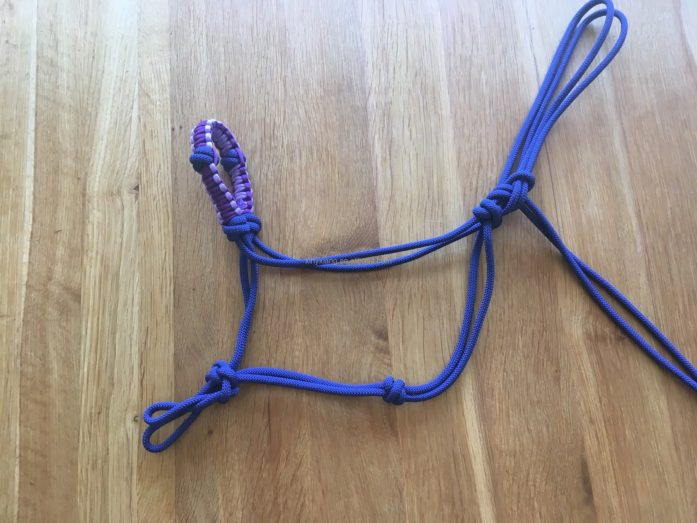 Factory Custom Full Size Braided Handmade Rope Halter, Handmade Braided 2 Knot Rope Halter, Rope Weave Horse Halter