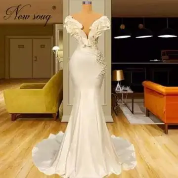 S5565F   2024 Wedding Gown Bride Vestido De Noiva custom made Lace Mermaid ball gown  satin wedding dress