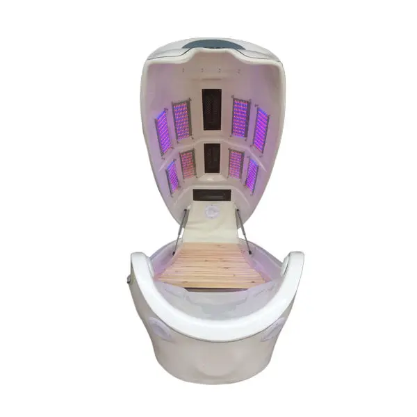 Detoxification Skin Rejuvenation 8 LED Lights Infrared Sauna Capsule Ozone Therapy Dry Sauna Slimming Spa Bed