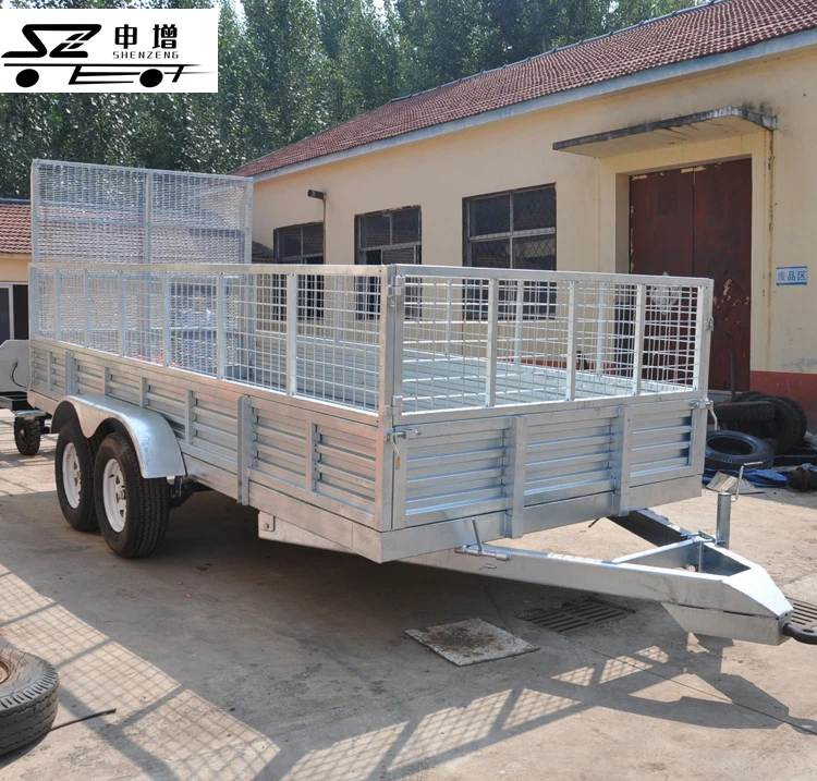 Landscaping tandem Hot Dipped Galvanized 2 Tonne Farm Box Trailer