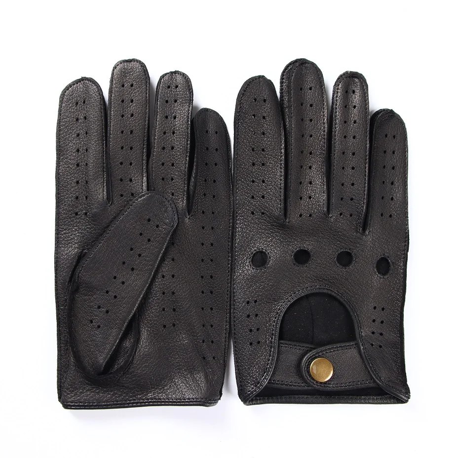 Оптовая продажа черные мужские сексуальные модные спортивные перчатки из овчины с сенсорным экраном оленьей кожи для вождения женские автомобиля