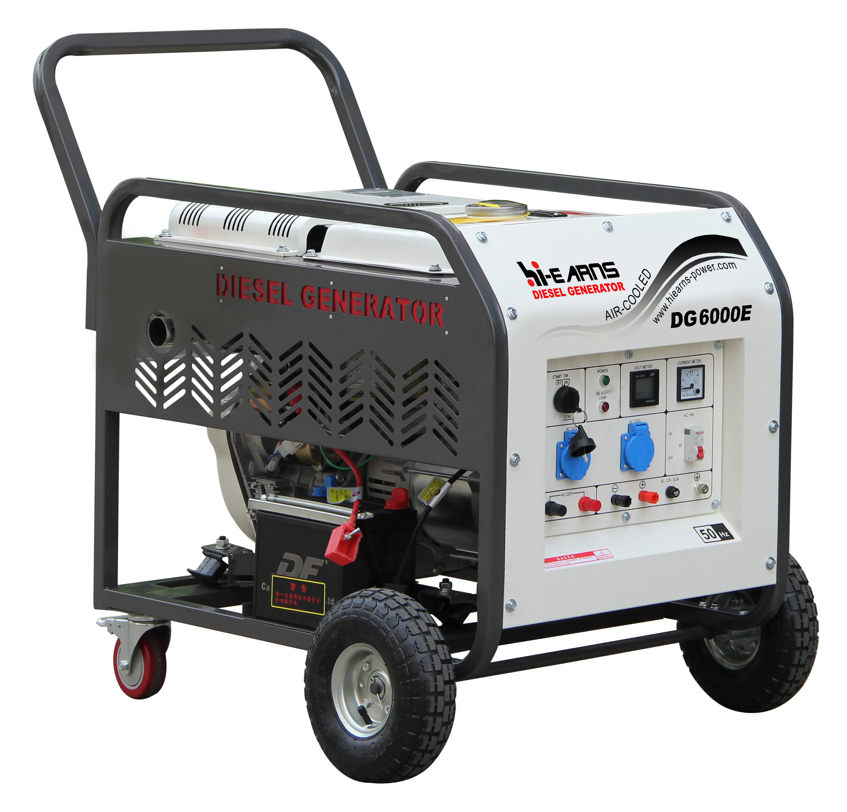 KIPOR top quantity Air-cooled single cylinder open frame type 186FA 5KW  single phase generator with wheels