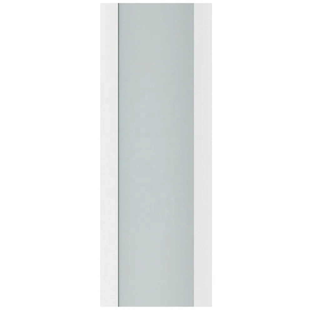 White PVC laminate luxury simple design solid wooden washroom triple layers of glass door designs