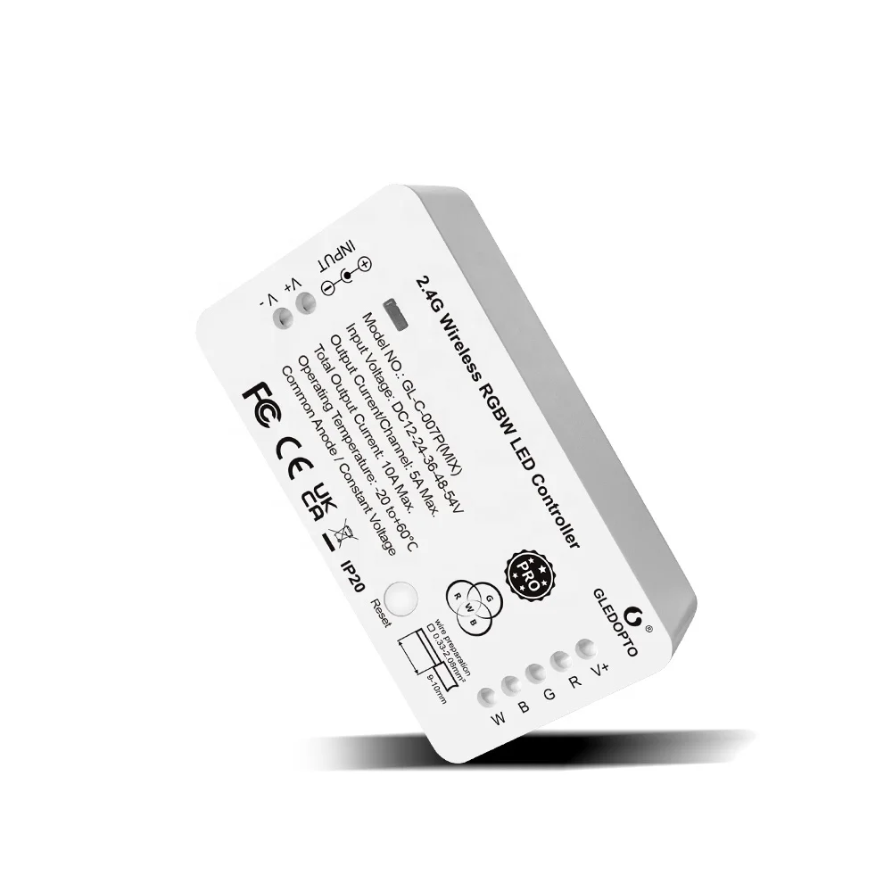 Gledopto Zigbee 3 0 RGBW светодиодный контроллер Pro MIX RGB + белый свет DC 12-24-36-48-54 V 10 A Max с регулировкой яркости