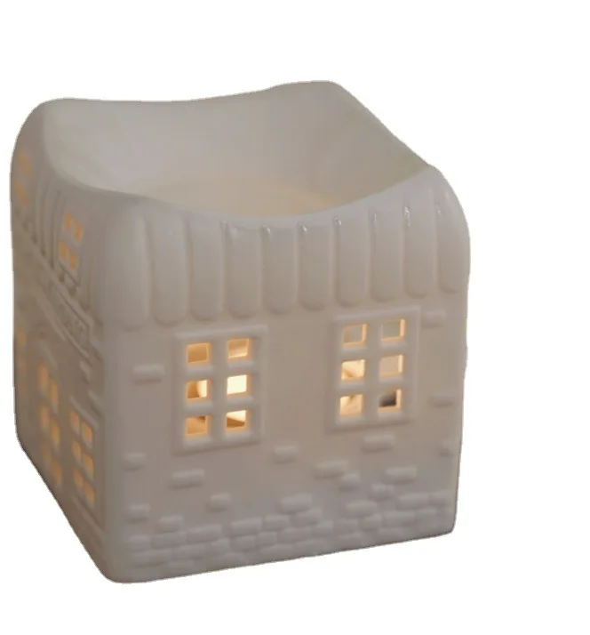 Wax Melt White Pattern Aroma Burners Assorted Warmer Aromatherapy Candle Nordic House Shape Ceramic Essential Oil Burner