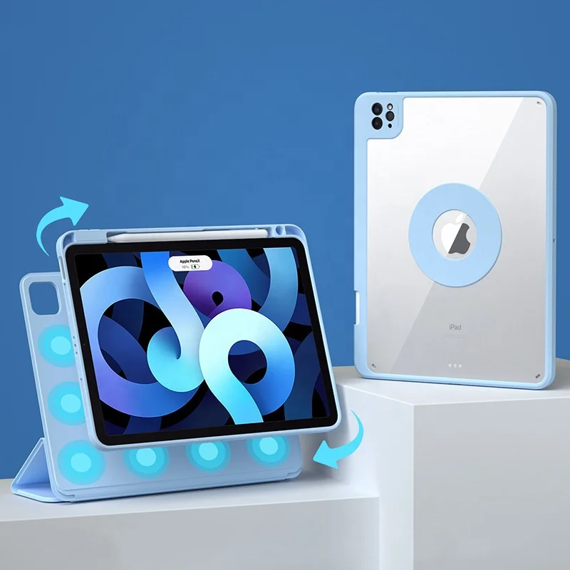 New Detachable 360 Rotation Adjustable TPU Leather Case Pencil Holder Magnetic Cover Case Fit iPad Air 4 5 iPad Pro 11 12.9