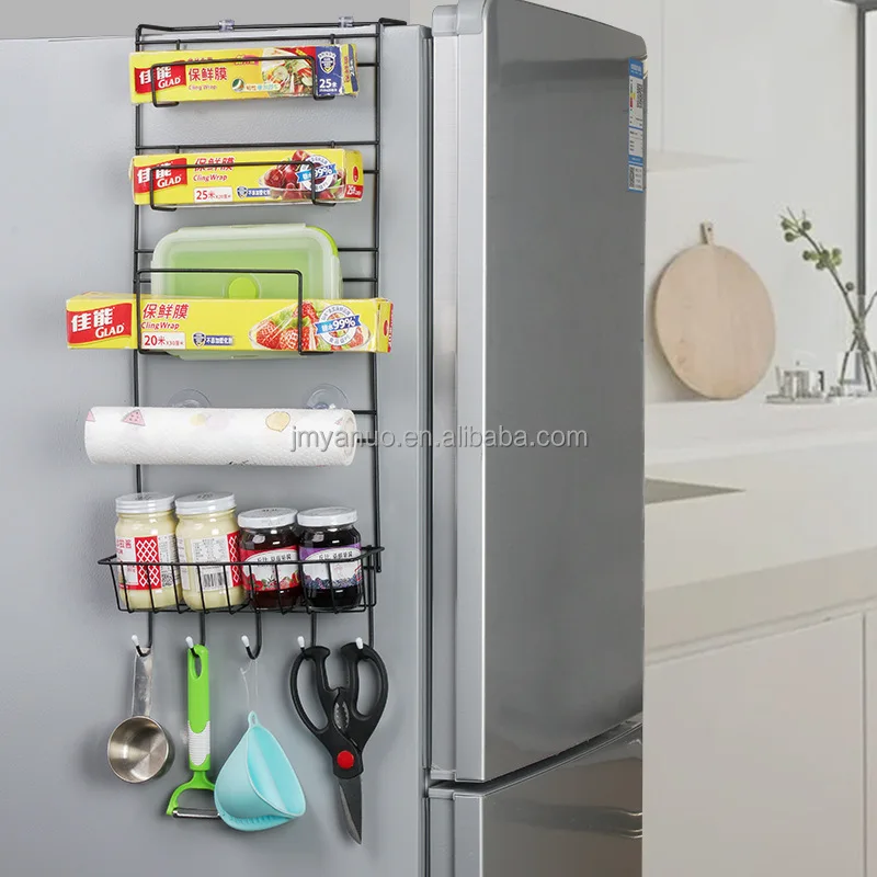 Refrigerator Side 2014chable 5 Tiegreyook Type Shelf Kitchen Wall Hanging Rack Storage Holders & Racks for Non-folding Rack Iron