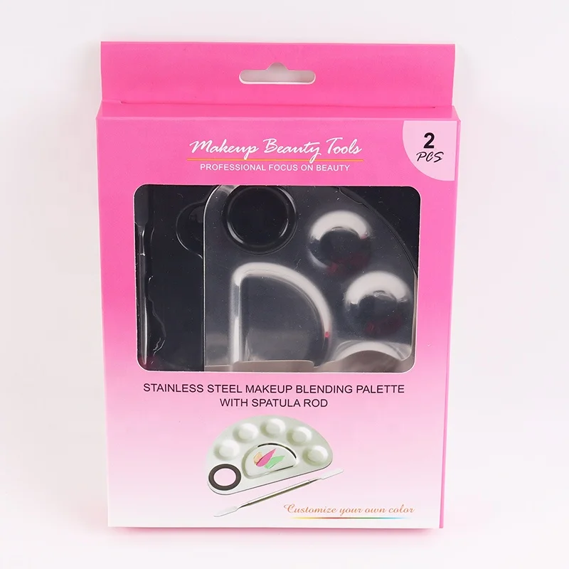 Low quantity acceptable nail art eye shadow use stainless steel cosmetic mix makeup palette spatula