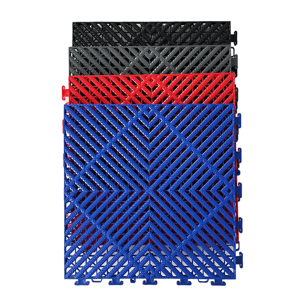 Non Slip Drainage Mat with Holes Splicing Floor Drain Tile Mat for Pool Shower Bathroom