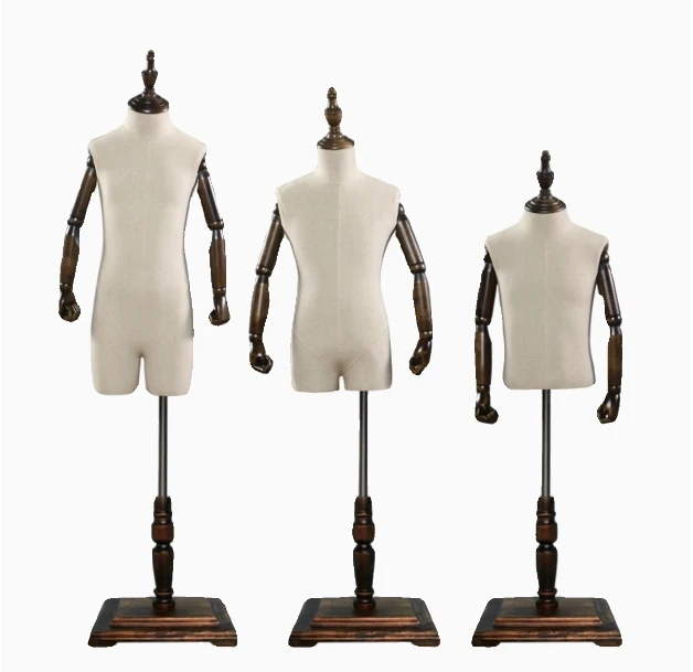 Fashion kids torso for window display child half body display mannequin with arms