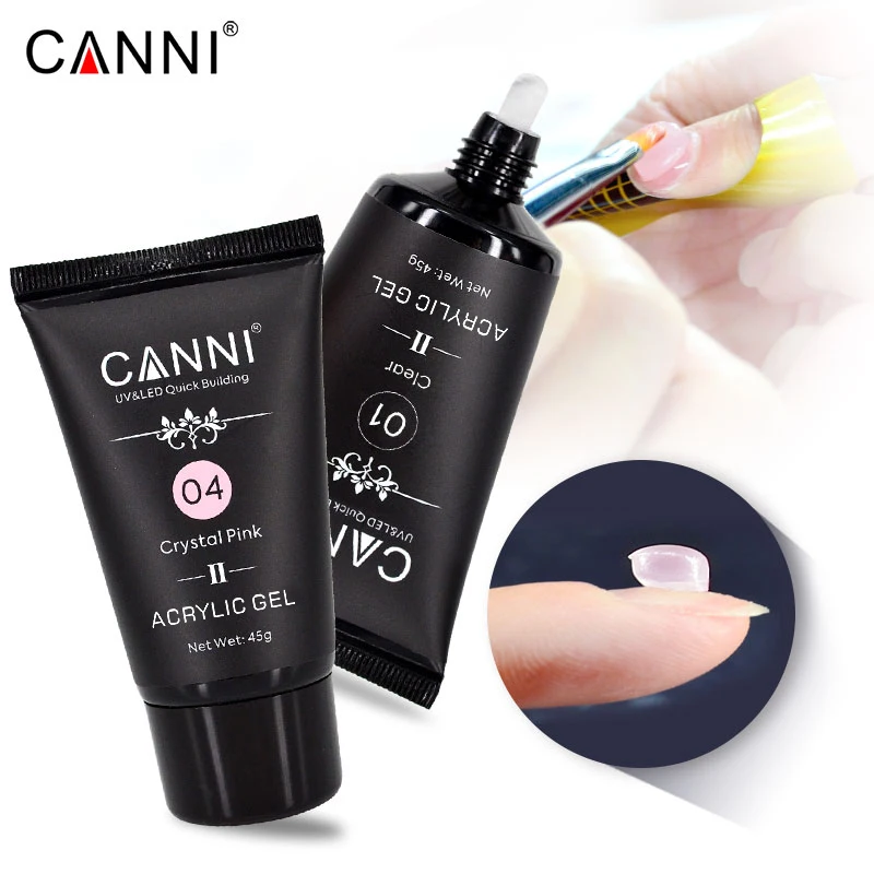 Новые товары для дизайна ногтей CANNI GEL 10 видов цветов 45 г удлиняемый светодиодный гель с прозрачным мягким покрытием