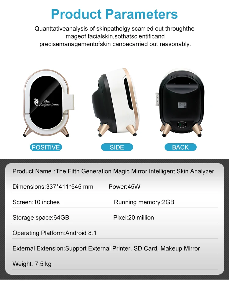 Skin Detector Analyzer Face Machine Facial Scanner Hotscalp Dual Light Ai Smart Skin Detector