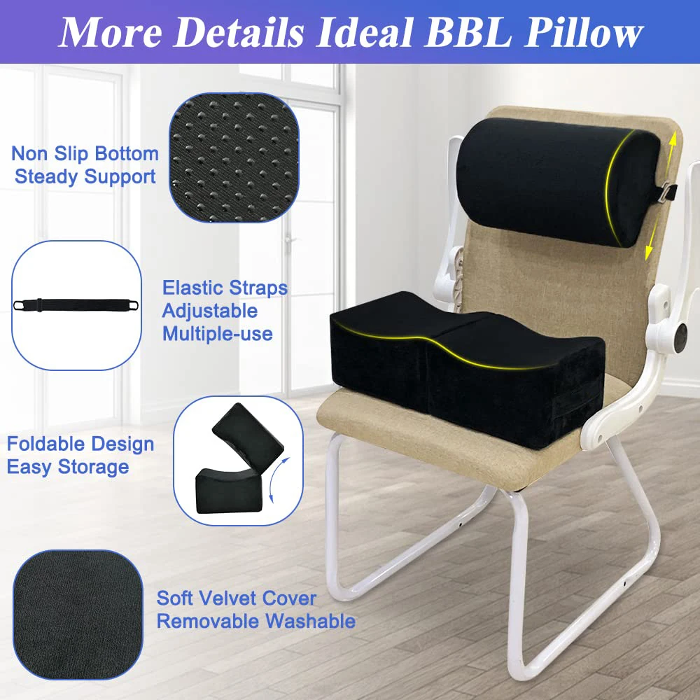 Factory Wholesale Soft Butt Lift Cushion Postoperative Recovery Bbl Chair Cushion Memory Foam Car Seat Cushion For Sitting