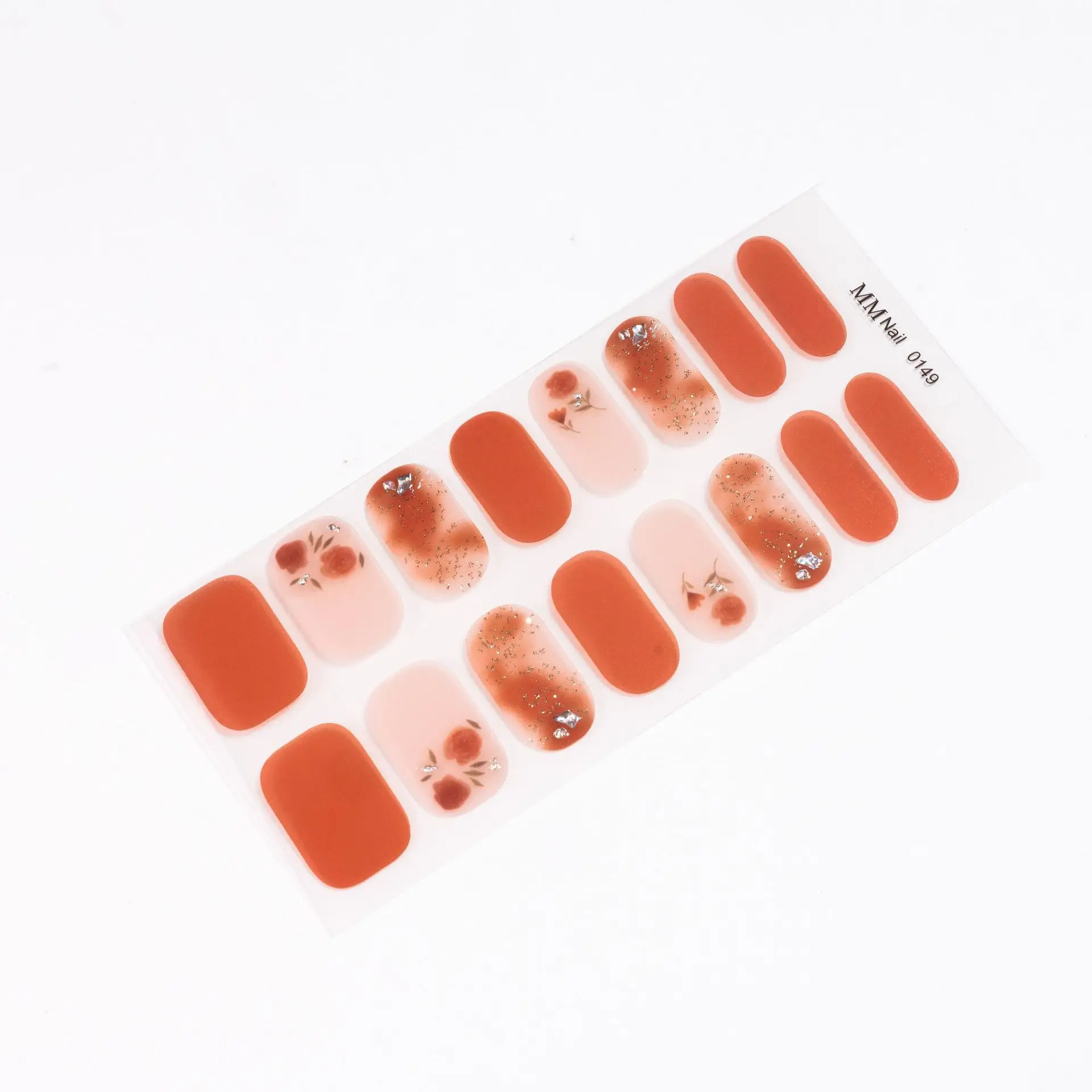 Custom UV Gel Nails Semi Cured Nail Polish Sticker Wraps Strips Wholesale Full Cover Imitation diamond UV Gel Nail polish film