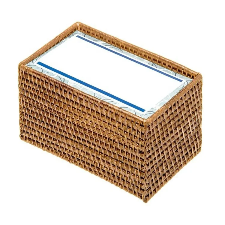 
Factory direct price Handmade natural woven rattan tissue box cover Tissue holder perfect for home decoration 