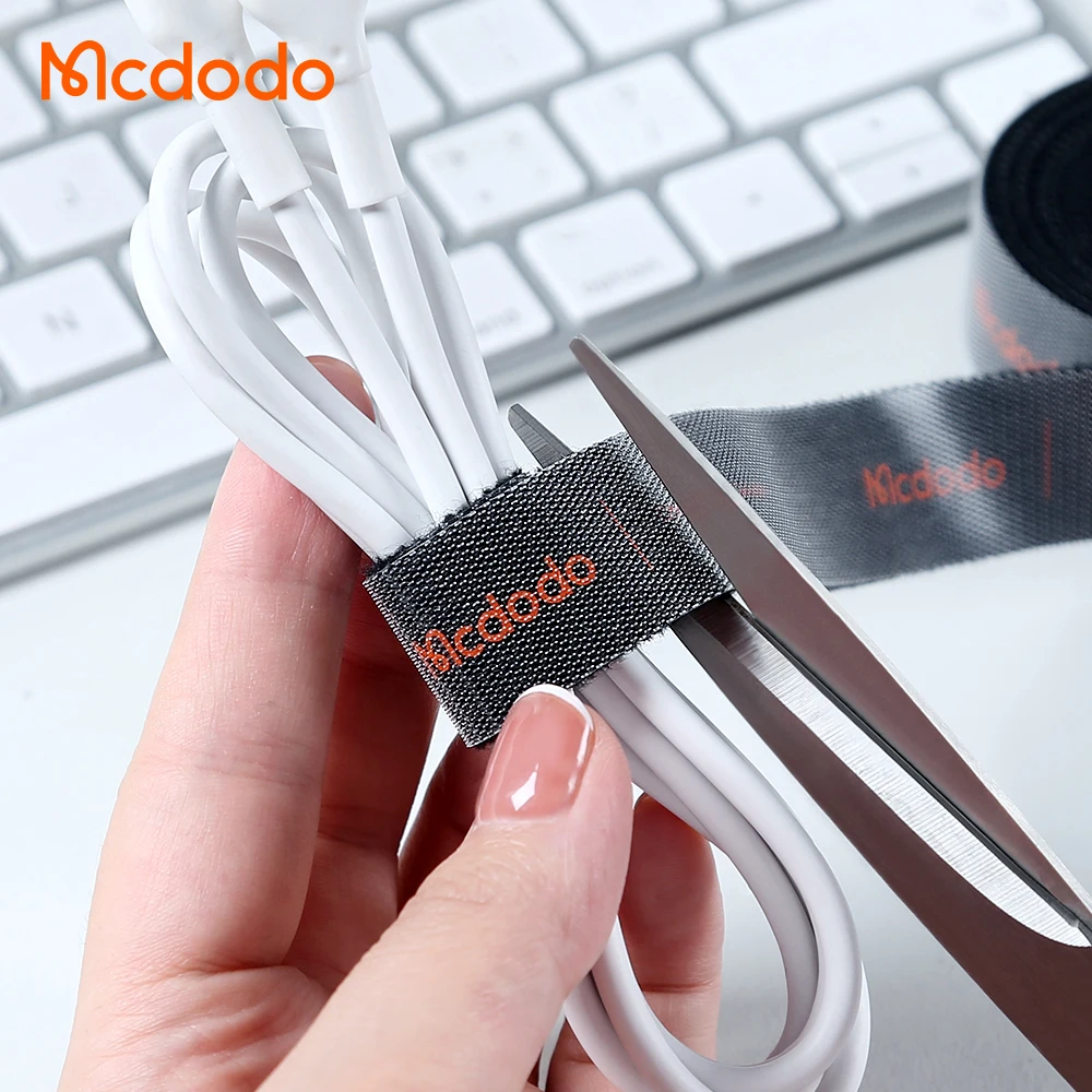 Mcdodo 1M Free to Cut High-quality Hook And Loop Velcroed Tapes, Roll-type Velcroes Cable Organizer Manager Tie