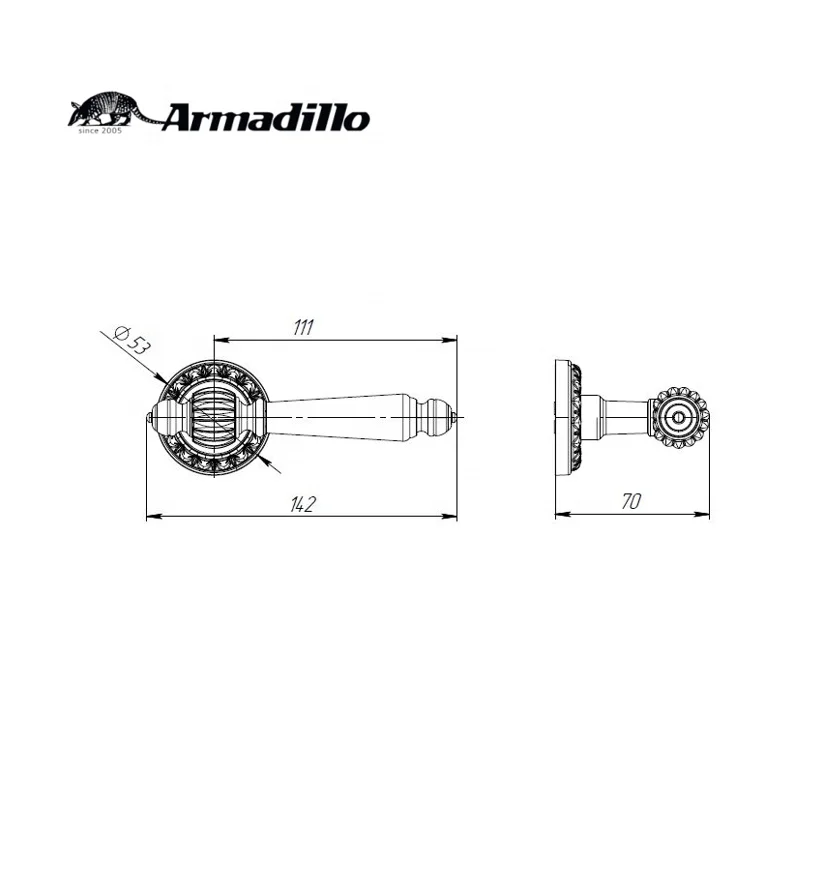 Antique Madrid style Aluminum Door lock and handles
