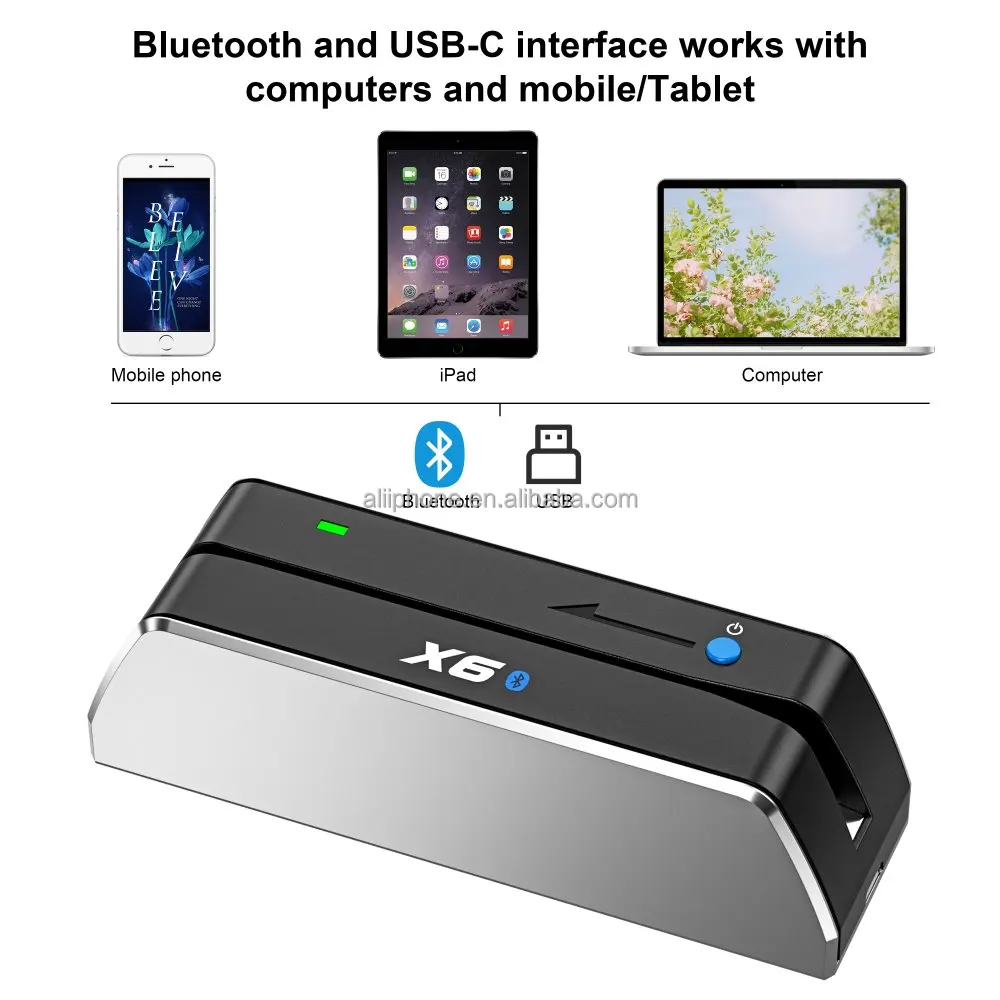 Credit Card Reader Card machine chip reader  China Manufacturer  MSRX6BT credit card writer