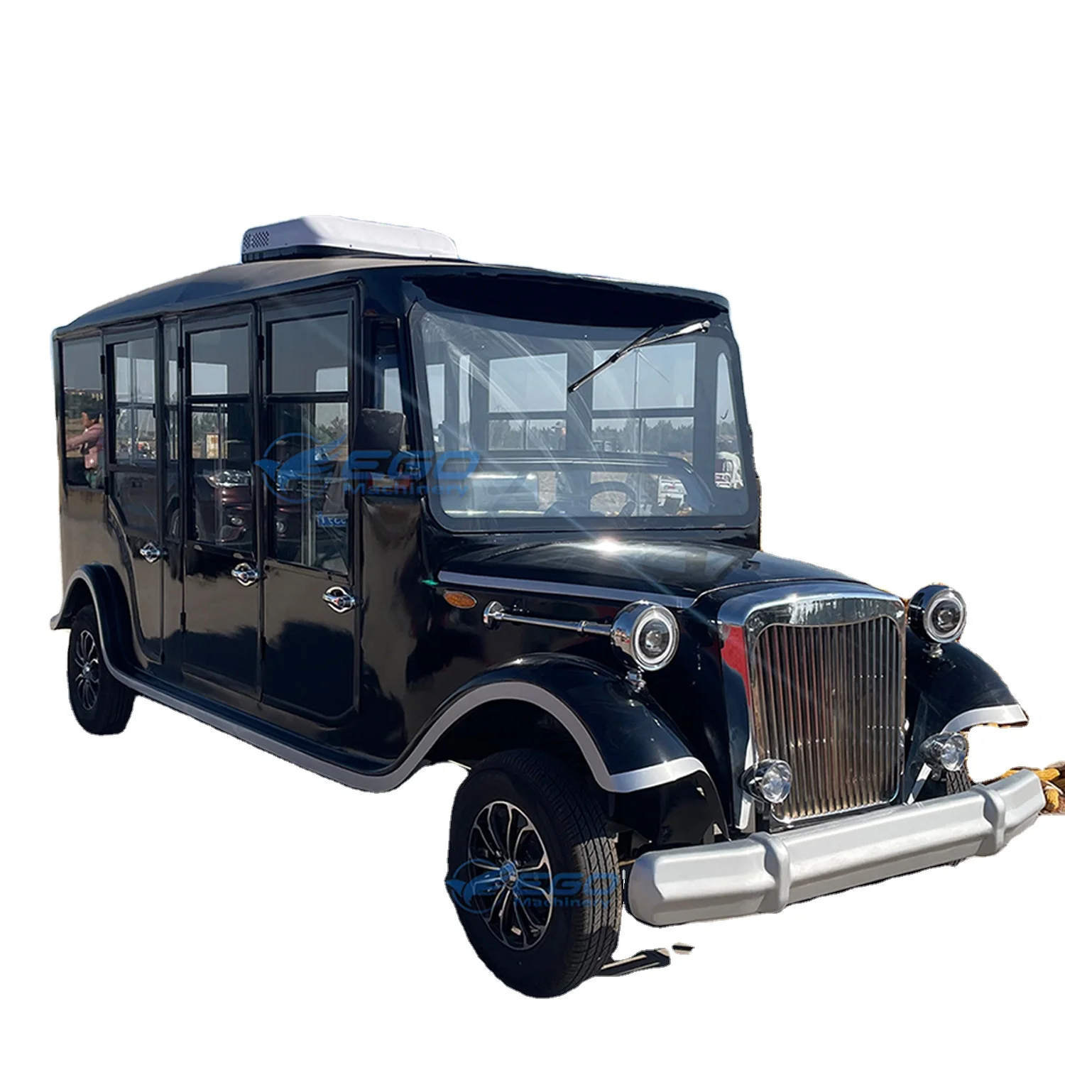 High Quality Classic Vintage Car Tourist Sightseeing Vehicle Golf Buggy Electric Retro Black Classic Bus for Sale