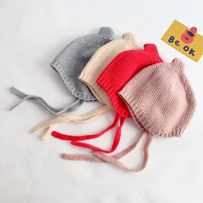 Baby Multicolor Earflap Hat Winter Warm Ski Beanie Hat With Ear Flap