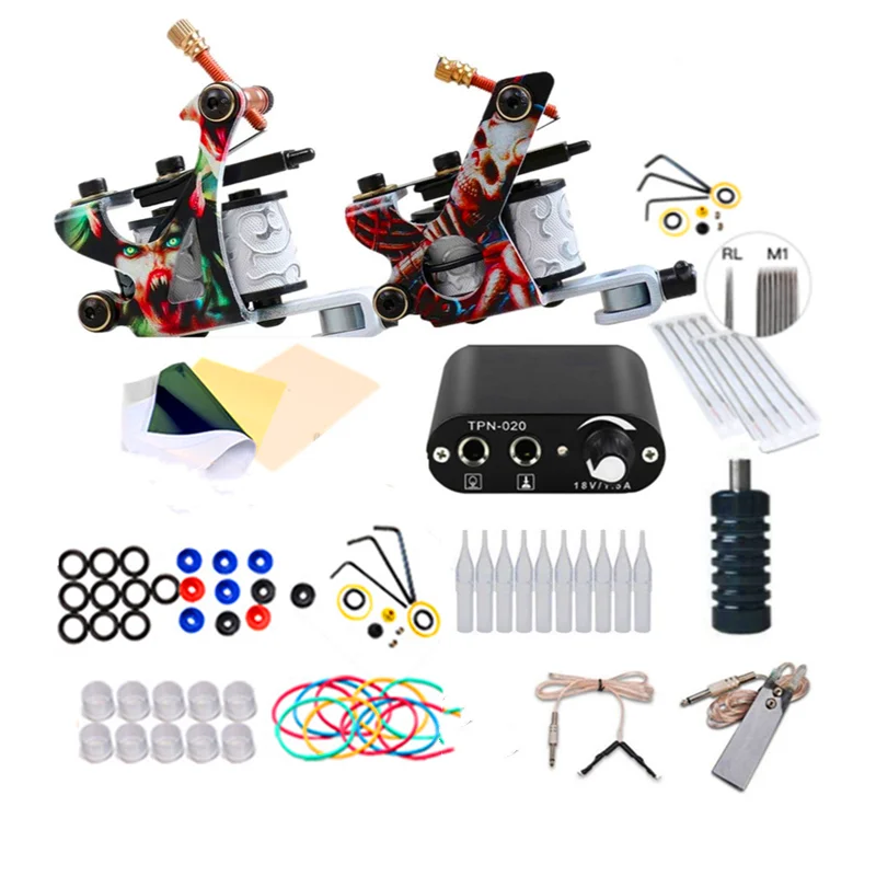 Горячая распродажа полный набор для татуировок оптовая продажа набор профессиональных тату-машинок для перманентного макияжа для начинающих