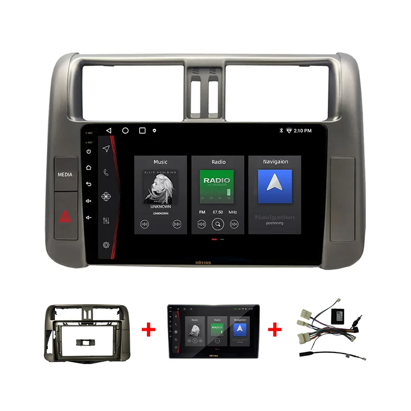 Автомобильный dvd-плеер для TOYOTA PRADO 2010 + 9 дюймов сенсорный экран Android GPS радио 2Din pantallas para autos монитор