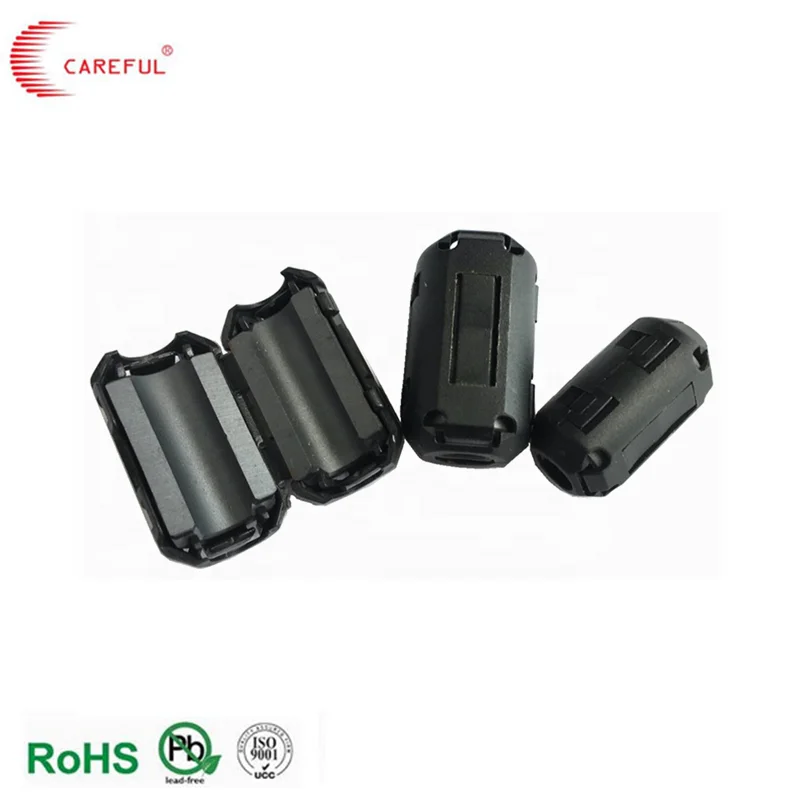 Black Clip-on Ferrite Ring Core EMI Noise Suppressor 3-10mm Diameter Cable split clamp core