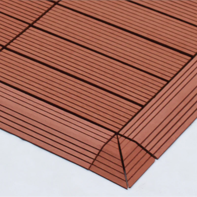 Outdoor wood-plastic interlocking tiles