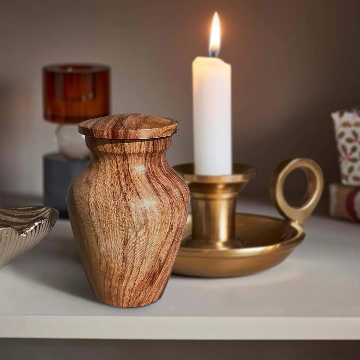 High quality wooden urns carving box for ashes or cremation of small pets