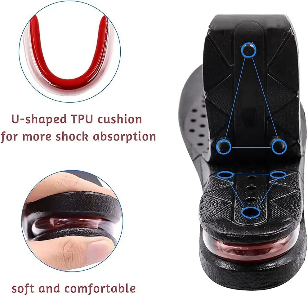 3-9cm Unisex Comfort Breathable Support Taller Shoe Insoles Heel Cushion Adjustable Height Increase Insoles for Men and Women