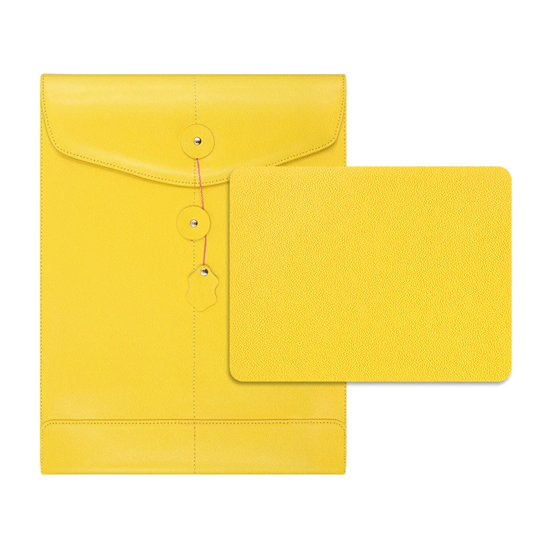 2022 New   Pu Leather Laptop Bag Sleeve Case Cover With Sling Meeting Portfolio Document Organizer
